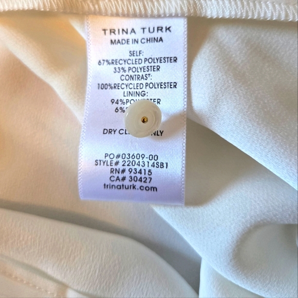 TRINA TURK Rhyme Cocktail Dress, White Halter Sleeveless Sheer Overlay Sz XS NWT - Picture 10 of 12